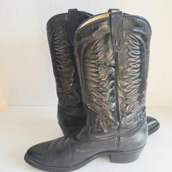 Western Cowboy Rodeo Ranch Mens Black Vulcan Boots - Picture 5 of 12